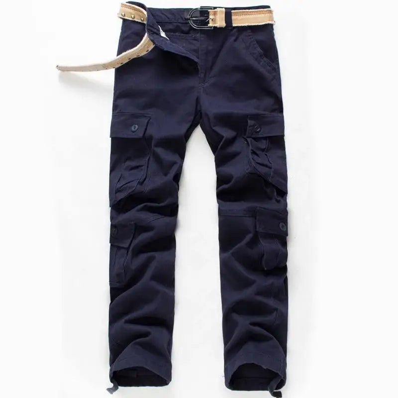 Men's Tactical Camouflage Overalls High-Quality Cotton Multi-Pocket Trousers Sports Training Casual Work Pants
