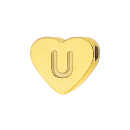 Initial Name Heart Shape Pendant For Necklaces Stainless Steel Necklace for Women Bracelet Make Earrings Jewelry