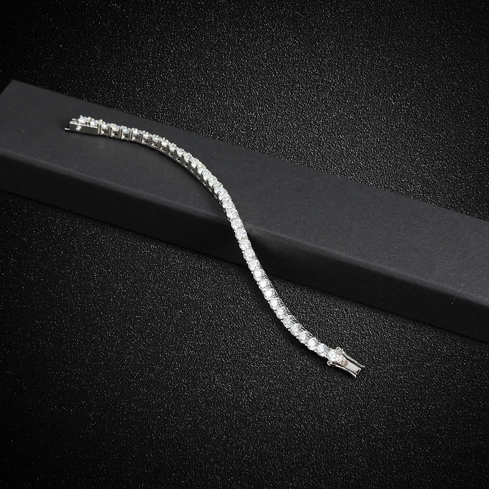 5mm Moissanite Tennis Bracelet Necklace For Women 925 Sterling Silver D VVS1 Lab Diamond with GRA Certificate Jewelry