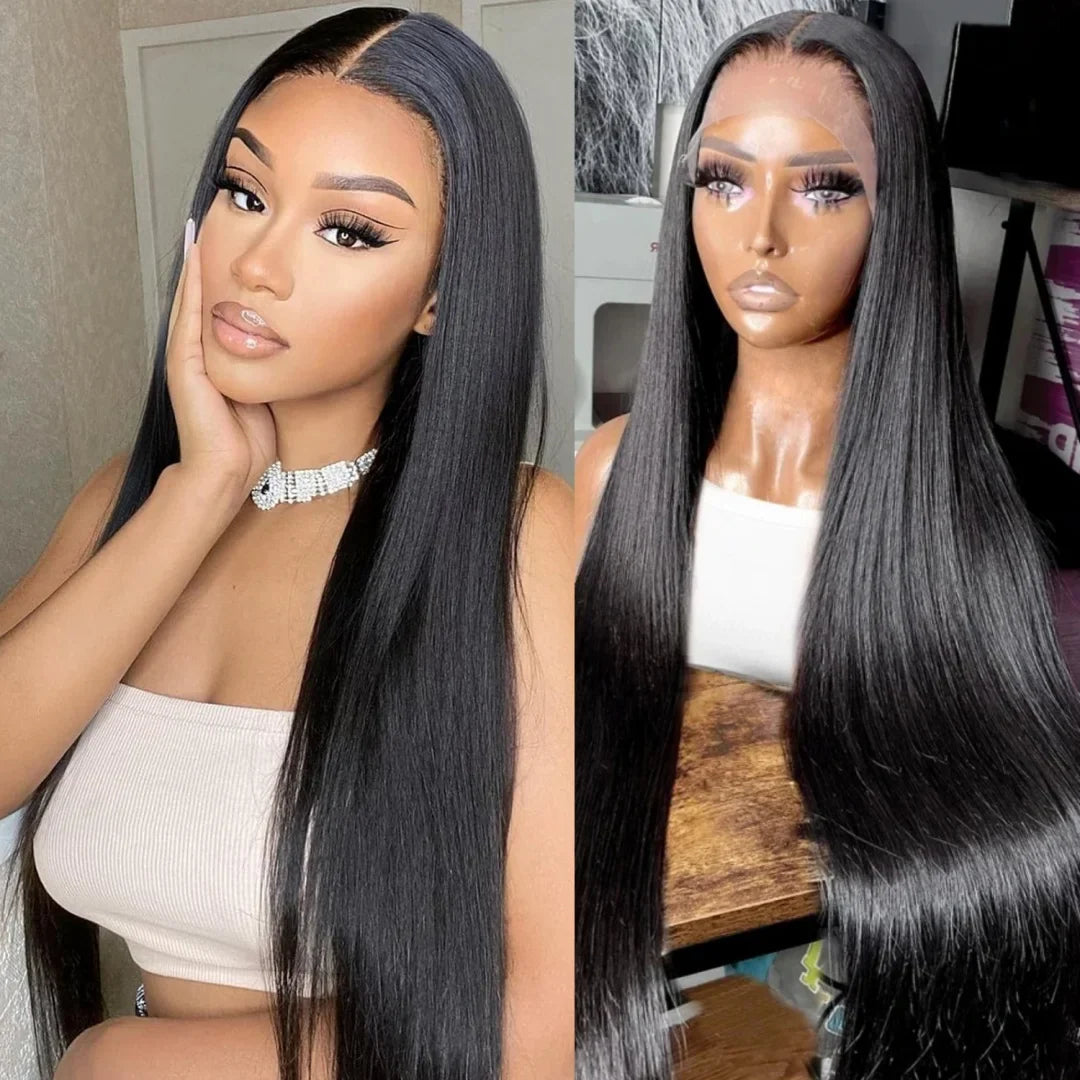 Glueless 7x5 Lace Front Wig Vietnamese Human Hair Bone Straight 13X4 Front Wigs Super Double Drown 13x6 Lace Frontal Wigs 180%