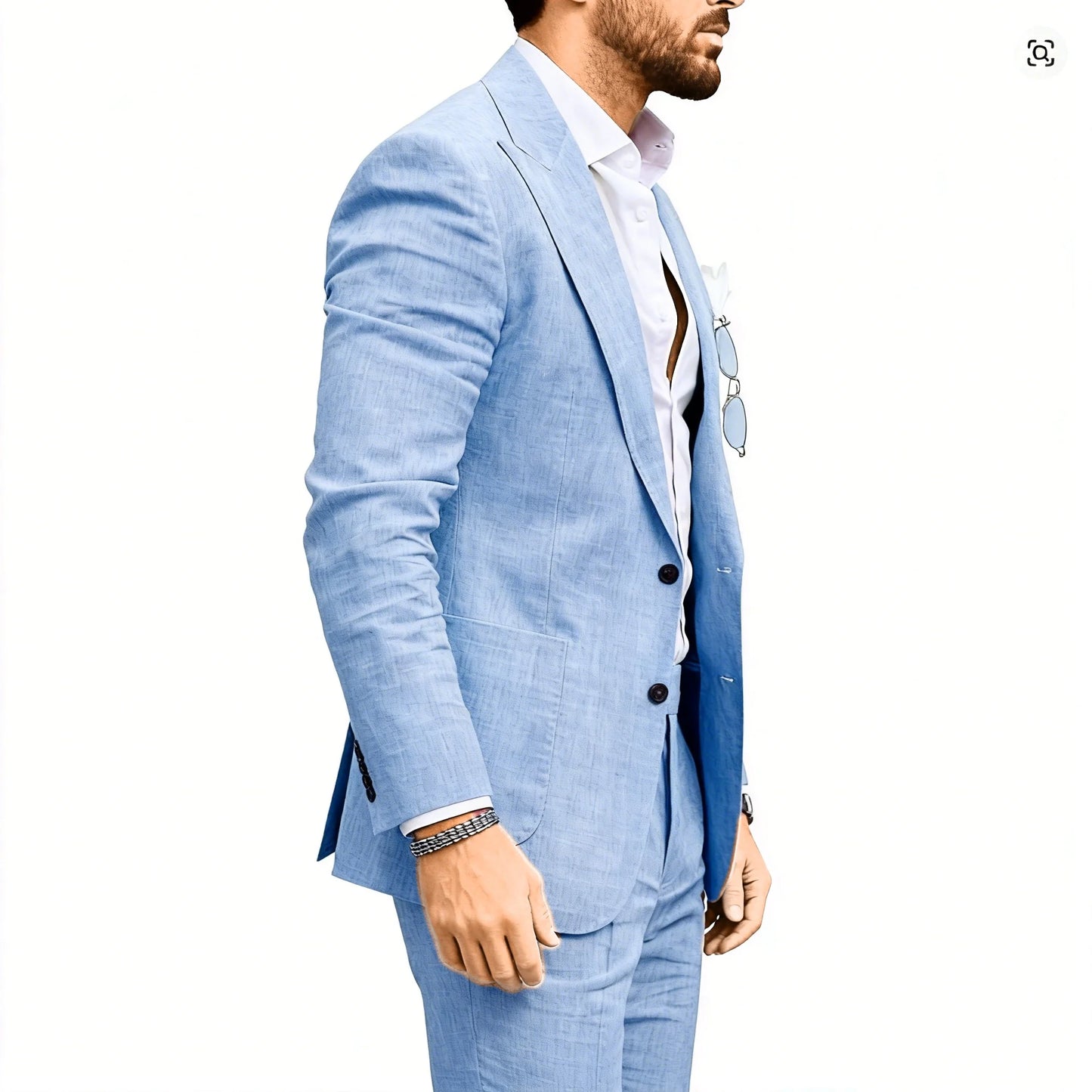Mens Linen Suit for Beach Wedding Slim Fit 2 Piece Wedding Tuxedo for Men Casual Linen Suit Prom Party Suit