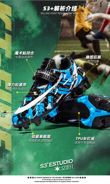 Kids Football Boots Soccer Shoes FG/TF School Football Boots Boys Girls Cleats Grass Sneakers Child Outdoor Athletic Training