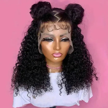 12A Brazilian Virgin Human Hair Wig Kinky Curly Goddess Style 13x4 HD Transparent Lace Frontal With Baby Hair Up To 40