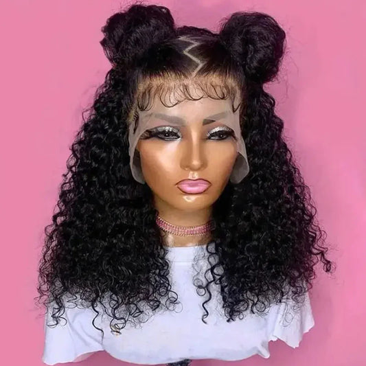 12A Brazilian Virgin Human Hair Wig Kinky Curly Goddess Style 13x4 HD Transparent Lace Frontal With Baby Hair Up To 40