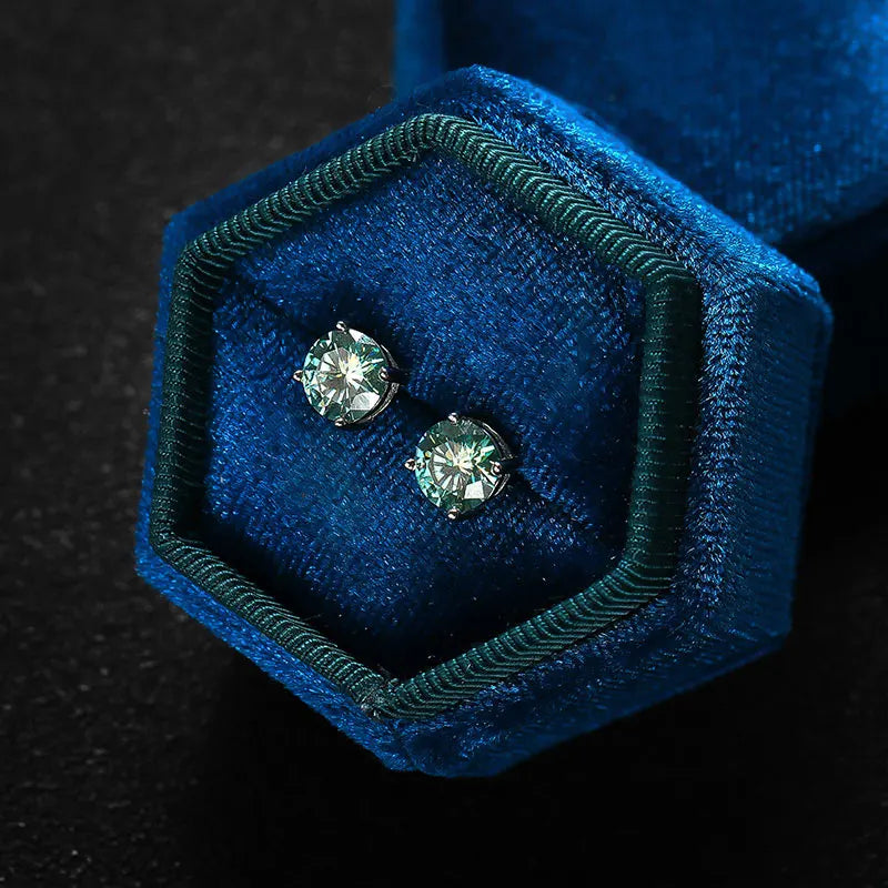 D Color Moissanite Earring S925 Sterling Sliver Plated with 18k White Gold Earring for Women Man Sparkling Fine Jewelry