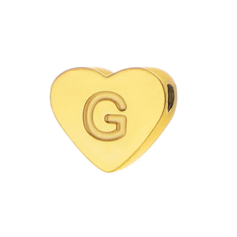 Initial Name Heart Shape Pendant For Necklaces Stainless Steel Necklace for Women Bracelet Make Earrings Jewelry