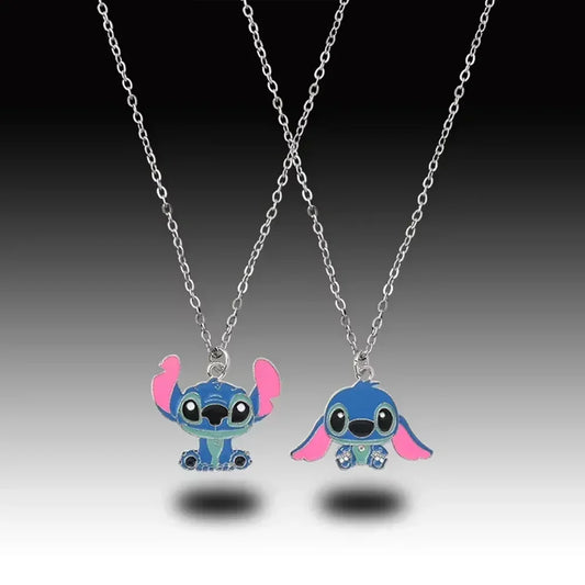 Fashion Cartoon Cute Big Ear Stitch Couple Necklace Personalized Hip Hop Pendant Sweater Chain