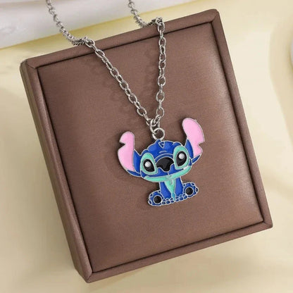 Fashion Cartoon Cute Big Ear Stitch Couple Necklace Personalized Hip Hop Pendant Sweater Chain