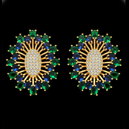 2024 Bridal Wedding Jewelry Set for Women Gold Plated Nigerian African 4pcs Jewelry Necklace Earrings Set Green Red CZ Zirconia