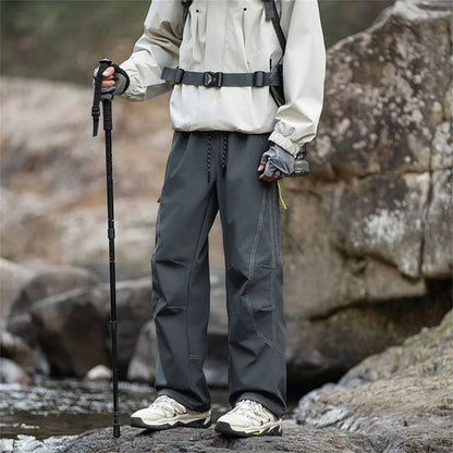Summer Hiking Pant Autumn Outdoor Sports Waterproof Paratrooper Pants Elastic Waist Camping Trousers Solid Cycling Fishing Pants