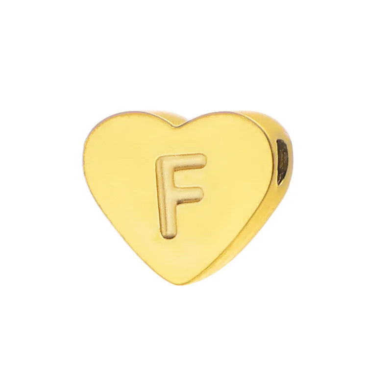 Initial Name Heart Shape Pendant For Necklaces Stainless Steel Necklace for Women Bracelet Make Earrings Jewelry