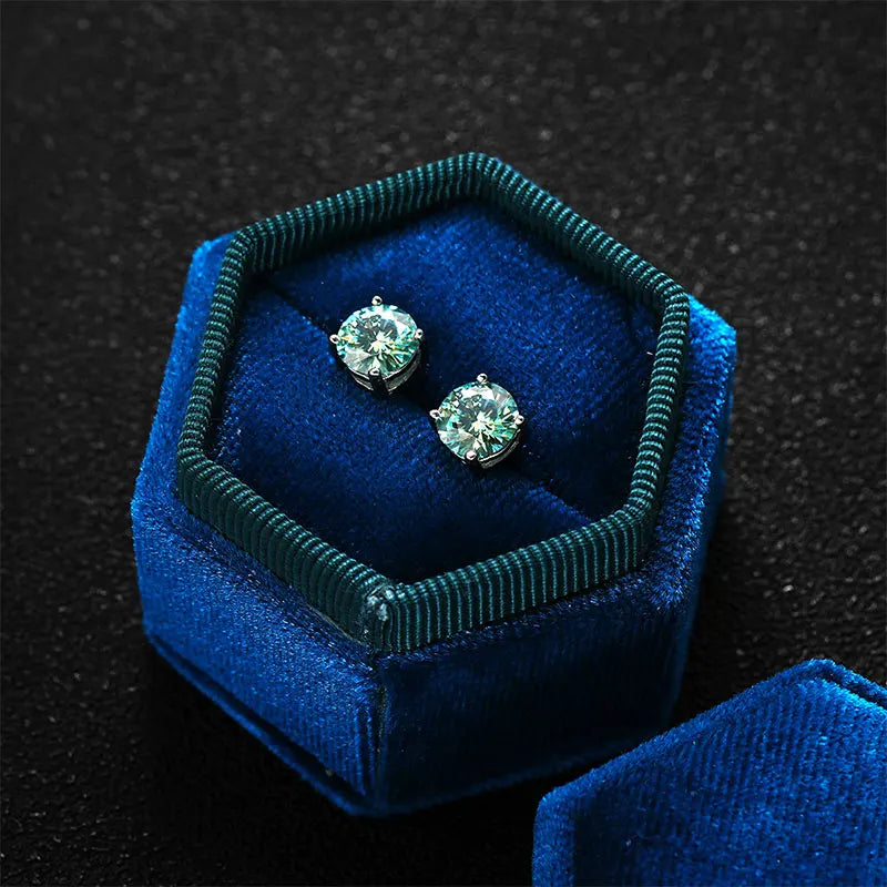 D Color Moissanite Earring S925 Sterling Sliver Plated with 18k White Gold Earring for Women Man Sparkling Fine Jewelry