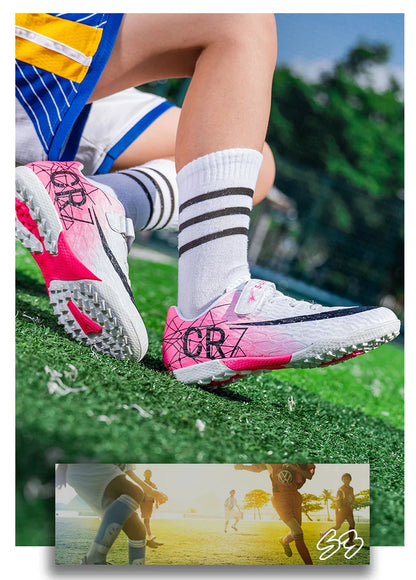Professional Kids Soccer Shoes Football Boots Ultralight Cleats Non-Slip Training Match Football Shoes For Boys And Girls