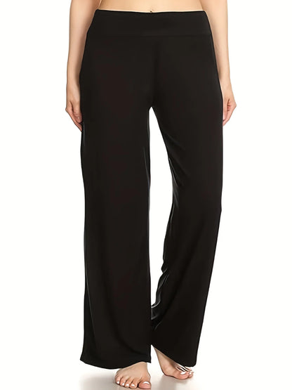 Women's plus size knitted fabric business straight pants