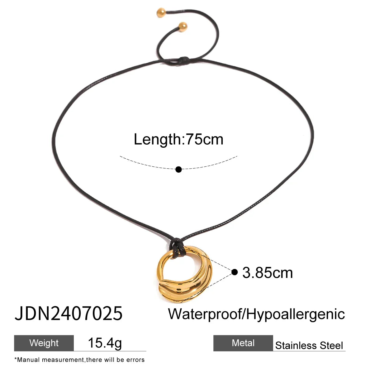 Waterproof Stainless Steel Micro Trend Cord Necklaces Women Statement Metal 18K Gold Plated Trendy 2024 Jewelry collares