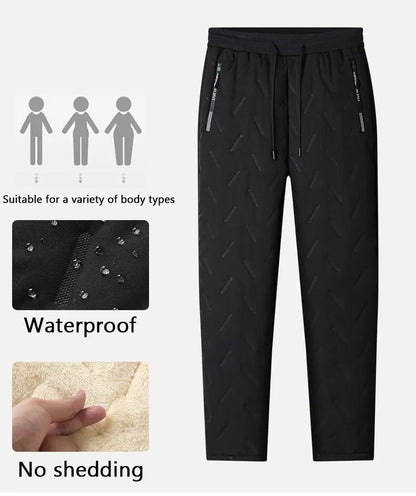 Winter Running Pant Cashmere Thicken Fleece Windproof Sweatpants Men Joggers  Cotton Warm Pants Male Waterproof Thermal Trousers