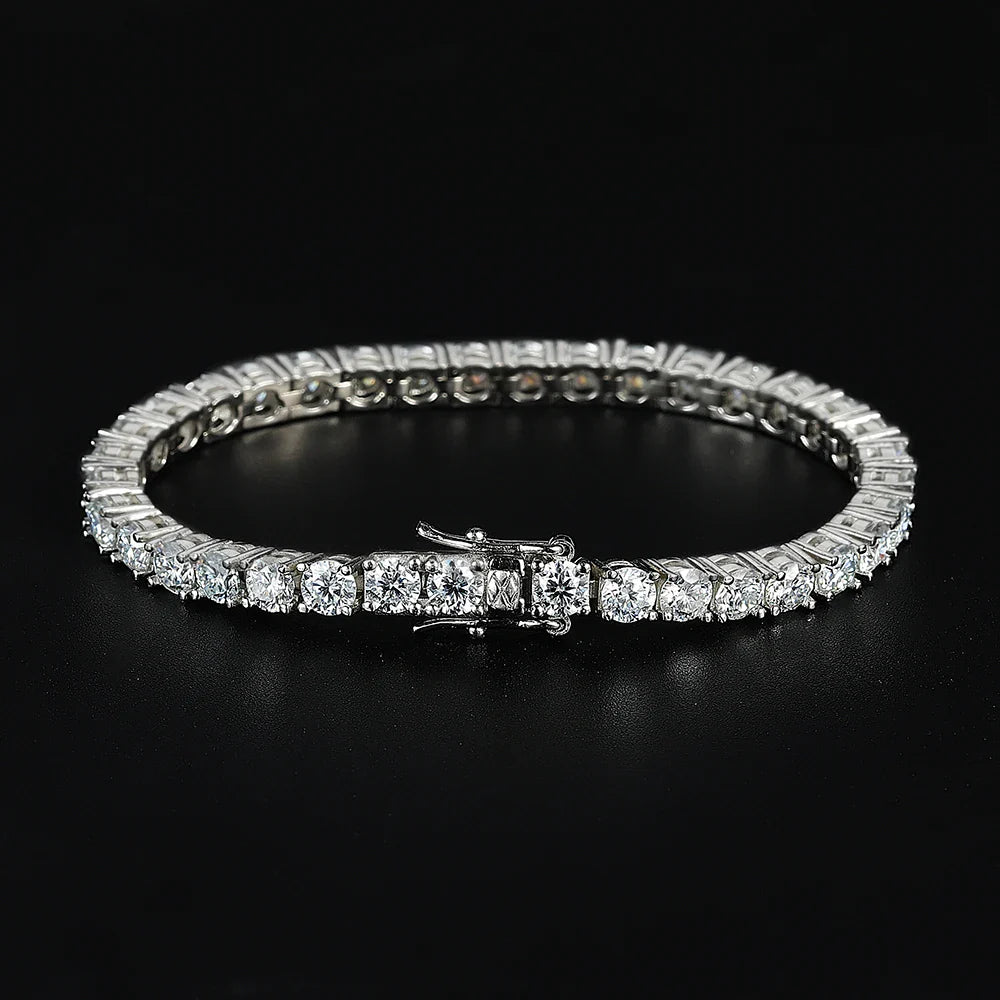 5mm Moissanite Tennis Bracelet Necklace For Women 925 Sterling Silver D VVS1 Lab Diamond with GRA Certificate Jewelry