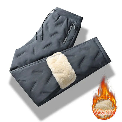 Winter Running Pant Cashmere Thicken Fleece Windproof Sweatpants Men Joggers  Cotton Warm Pants Male Waterproof Thermal Trousers