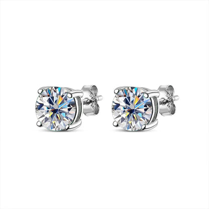 D Color Moissanite Earring S925 Sterling Sliver Plated with 18k White Gold Earring for Women Man Sparkling Fine Jewelry