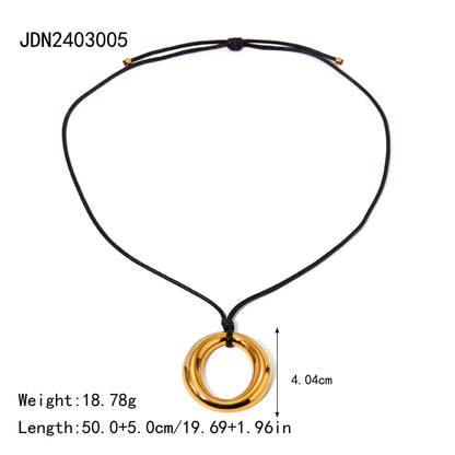 Waterproof Stainless Steel Micro Trend Cord Necklaces Women Statement Metal 18K Gold Plated Trendy 2024 Jewelry collares