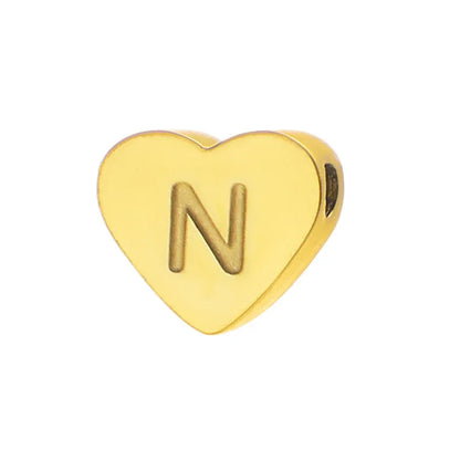 Initial Name Heart Shape Pendant For Necklaces Stainless Steel Necklace for Women Bracelet Make Earrings Jewelry