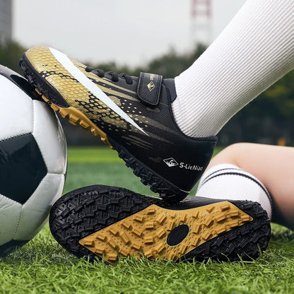 Kids TF Turf Soccer Shoes Child Outdoor Athletic Training Sports Footwear Pink Black Green 3 Colors Available for Boys Girls