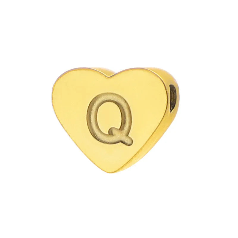 Initial Name Heart Shape Pendant For Necklaces Stainless Steel Necklace for Women Bracelet Make Earrings Jewelry