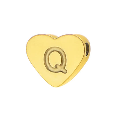Initial Name Heart Shape Pendant For Necklaces Stainless Steel Necklace for Women Bracelet Make Earrings Jewelry