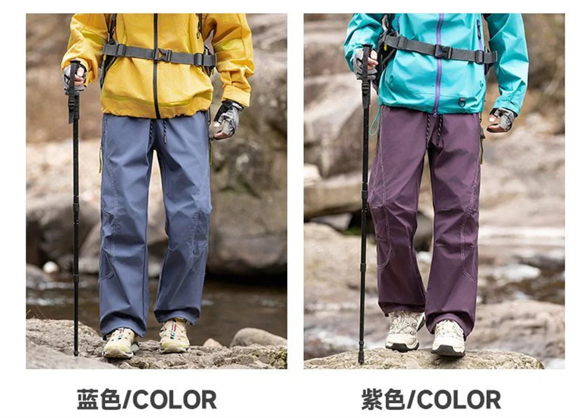 Summer Hiking Pant Autumn Outdoor Sports Waterproof Paratrooper Pants Elastic Waist Camping Trousers Solid Cycling Fishing Pants