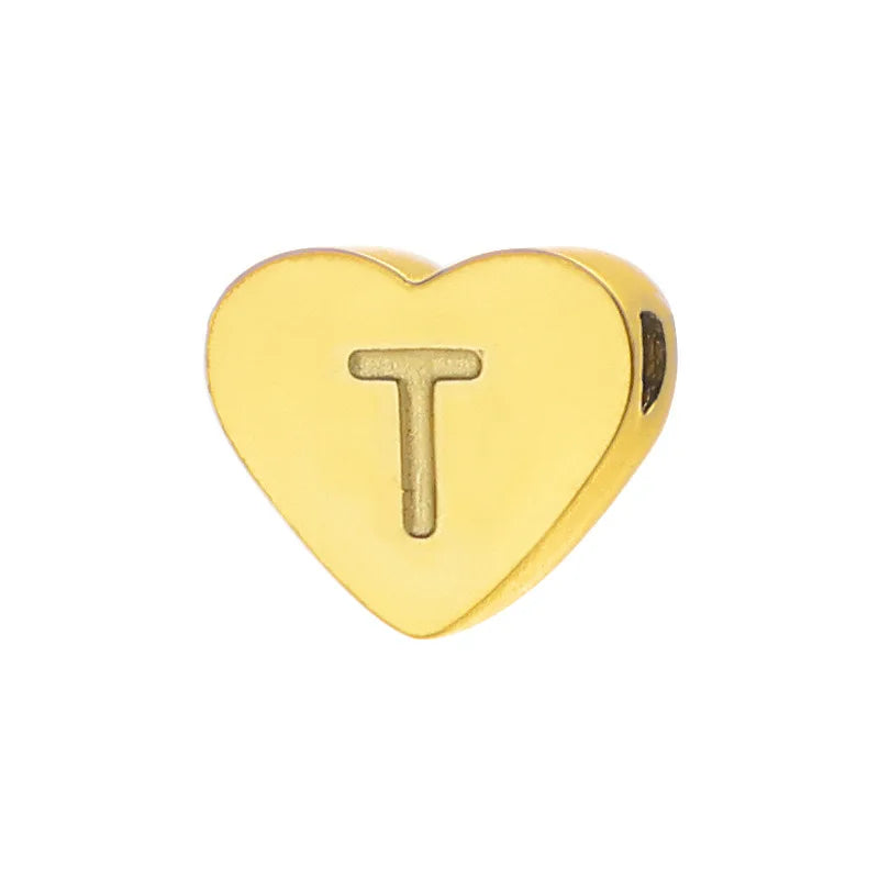 Initial Name Heart Shape Pendant For Necklaces Stainless Steel Necklace for Women Bracelet Make Earrings Jewelry