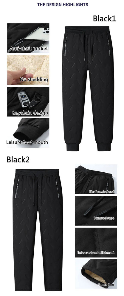 Winter Running Pant Cashmere Thicken Fleece Windproof Sweatpants Men Joggers  Cotton Warm Pants Male Waterproof Thermal Trousers