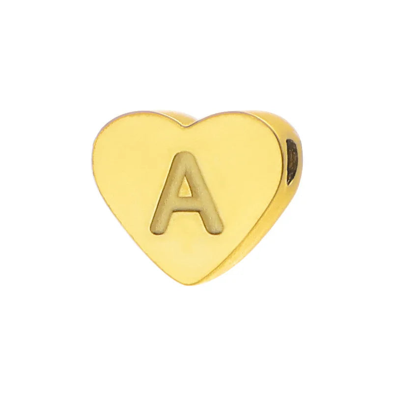 Initial Name Heart Shape Pendant For Necklaces Stainless Steel Necklace for Women Bracelet Make Earrings Jewelry
