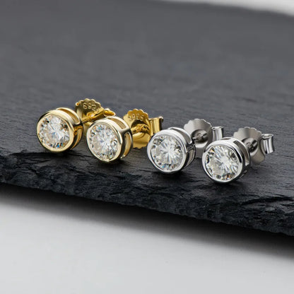 D Color Moissanite Earrings for Women Men Lab Grown Diamond Ear Studs 925 Sterling Silver Fine Jewelry Gift