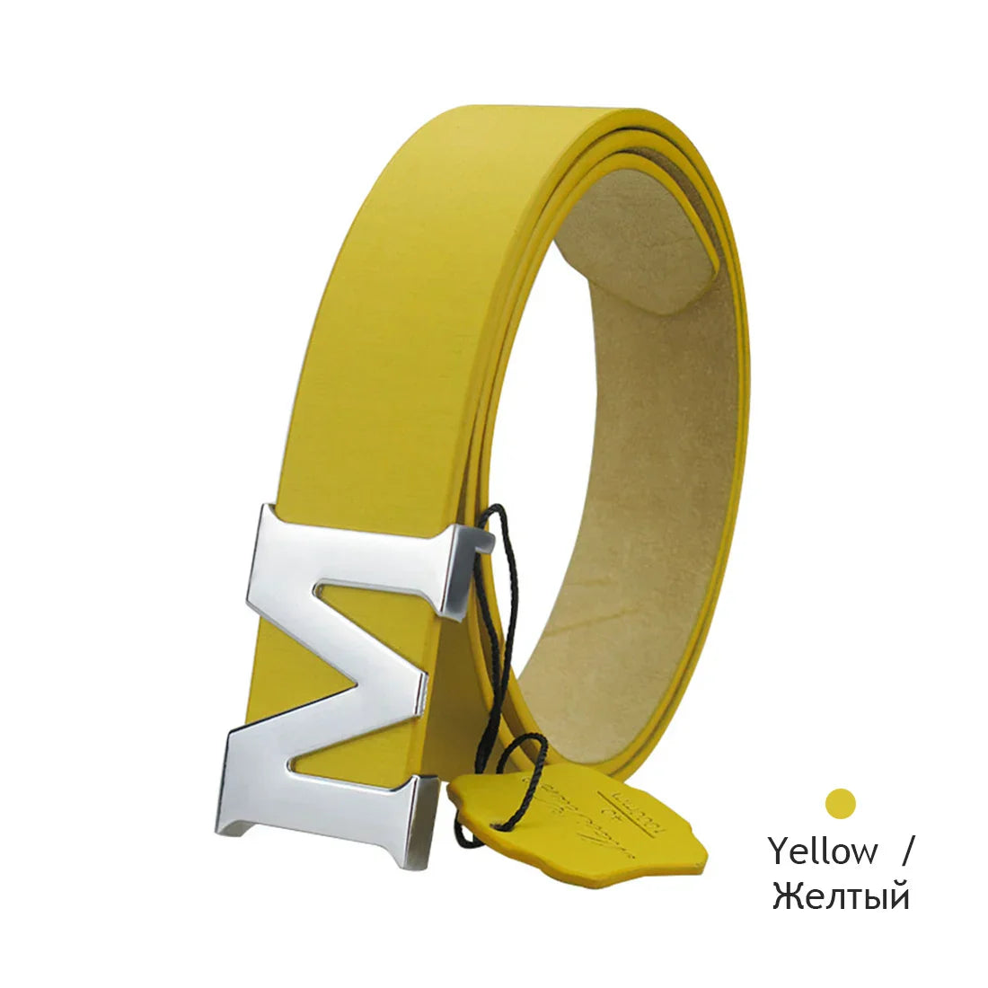 Women’s Leather Belts Removable Letter M Plate Buckle  High Quality PU Leather Belt  For Jeans Dress Halloween