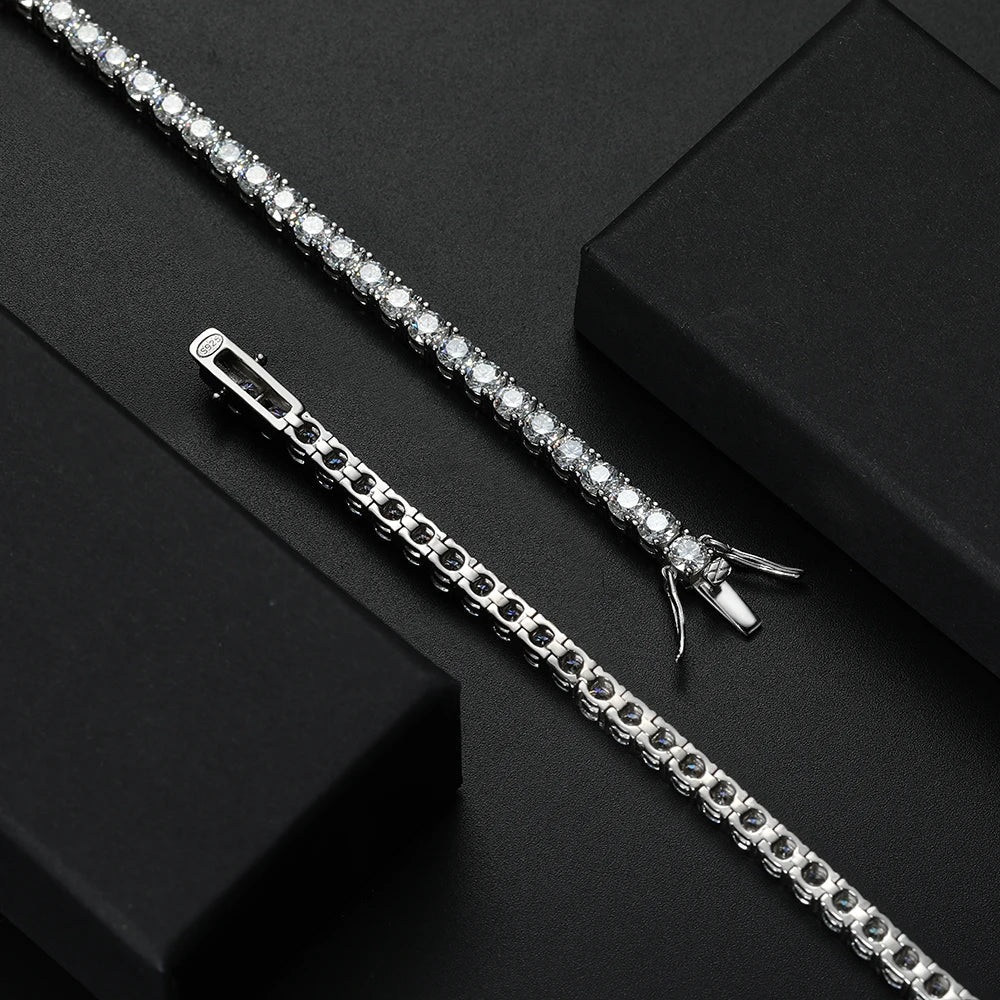 5mm Moissanite Tennis Bracelet Necklace For Women 925 Sterling Silver D VVS1 Lab Diamond with GRA Certificate Jewelry