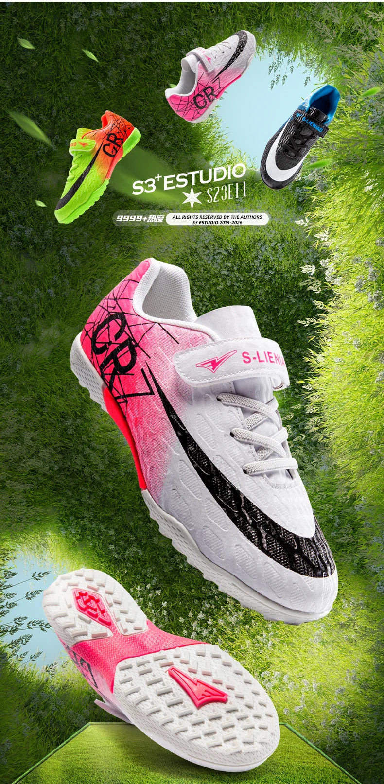 Professional Kids Soccer Shoes Football Boots Ultralight Cleats Non-Slip Training Match Football Shoes For Boys And Girls