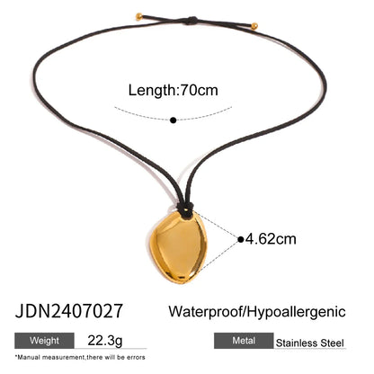 Waterproof Stainless Steel Micro Trend Cord Necklaces Women Statement Metal 18K Gold Plated Trendy 2024 Jewelry collares