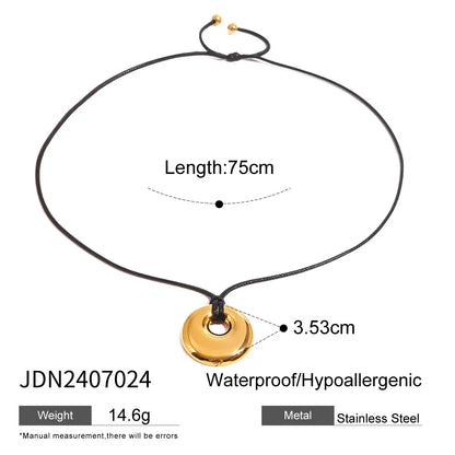 Waterproof Stainless Steel Micro Trend Cord Necklaces Women Statement Metal 18K Gold Plated Trendy 2024 Jewelry collares