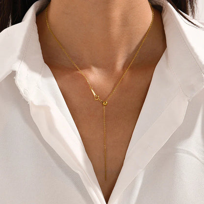 Adjusta Long Layered Pendant Necklace  Stainless Steel Necklace Chocker Necklaces for Women Fashion Jewelry YX26925