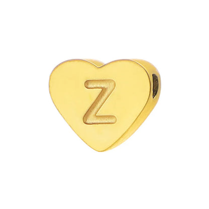 Initial Name Heart Shape Pendant For Necklaces Stainless Steel Necklace for Women Bracelet Make Earrings Jewelry