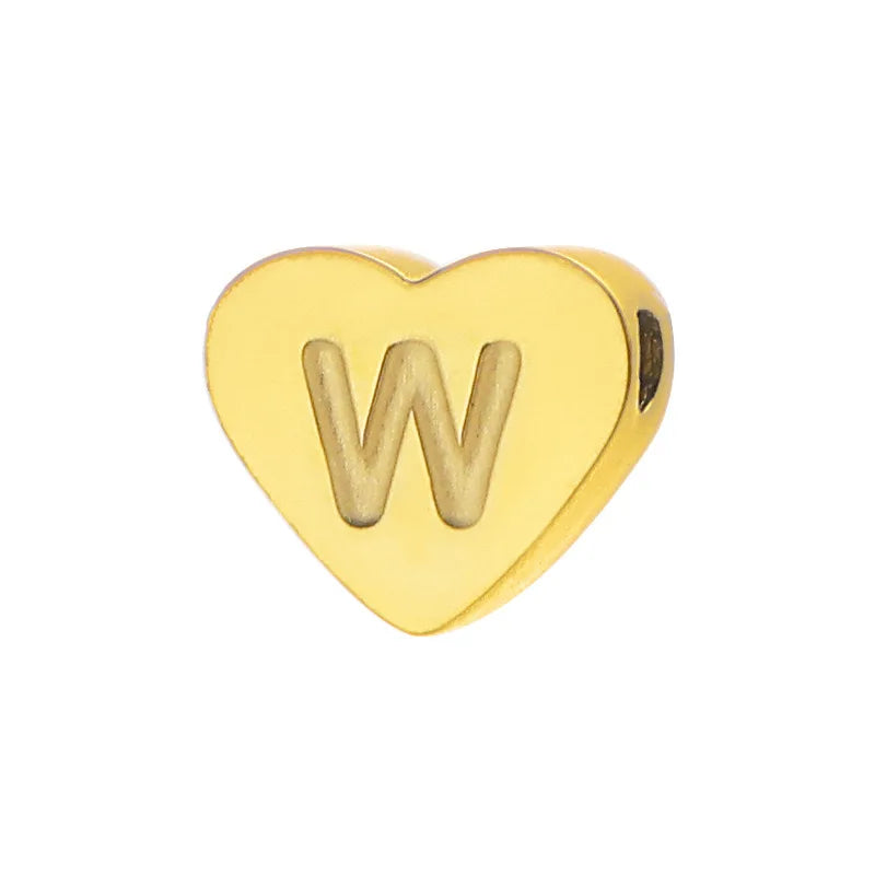 Initial Name Heart Shape Pendant For Necklaces Stainless Steel Necklace for Women Bracelet Make Earrings Jewelry