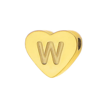 Initial Name Heart Shape Pendant For Necklaces Stainless Steel Necklace for Women Bracelet Make Earrings Jewelry
