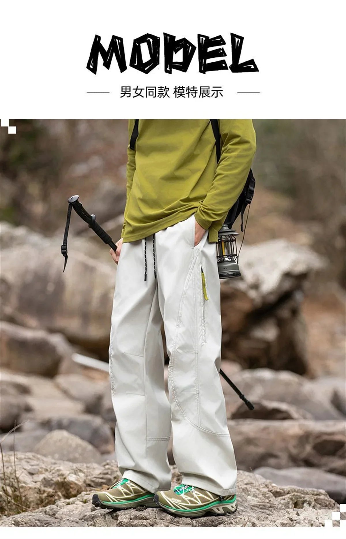 Summer Hiking Pant Autumn Outdoor Sports Waterproof Paratrooper Pants Elastic Waist Camping Trousers Solid Cycling Fishing Pants