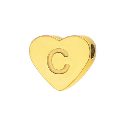 Initial Name Heart Shape Pendant For Necklaces Stainless Steel Necklace for Women Bracelet Make Earrings Jewelry