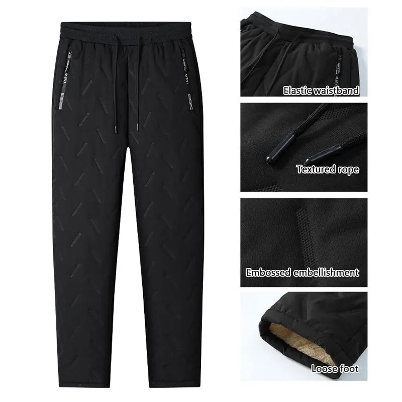 Winter Running Pant Cashmere Thicken Fleece Windproof Sweatpants Men Joggers  Cotton Warm Pants Male Waterproof Thermal Trousers