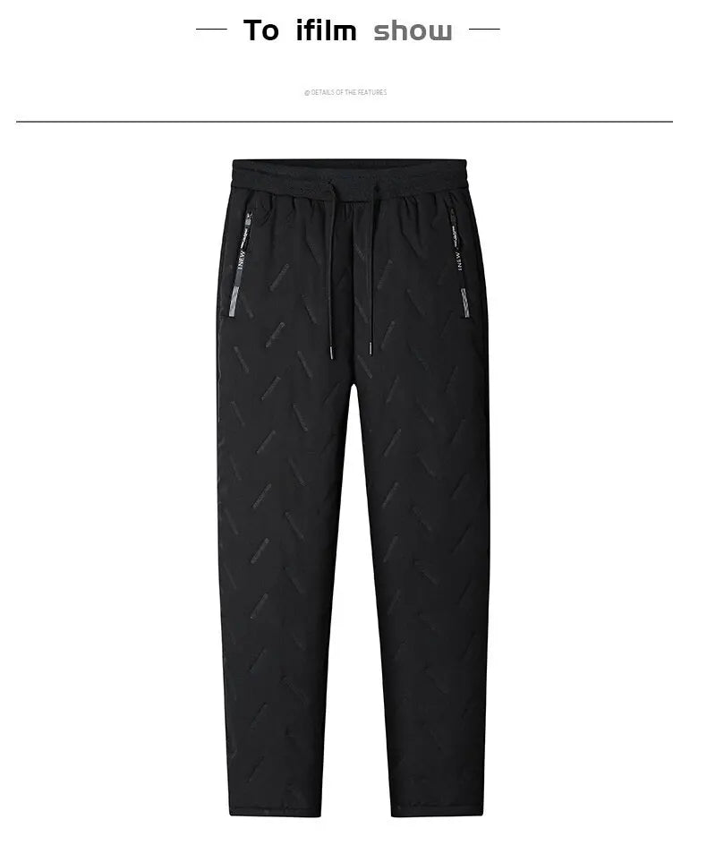 Winter Running Pant Cashmere Thicken Fleece Windproof Sweatpants Men Joggers  Cotton Warm Pants Male Waterproof Thermal Trousers