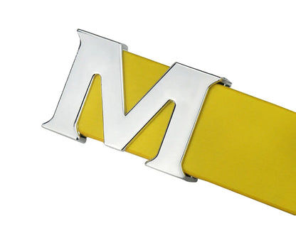 Women’s Leather Belts Removable Letter M Plate Buckle  High Quality PU Leather Belt  For Jeans Dress Halloween
