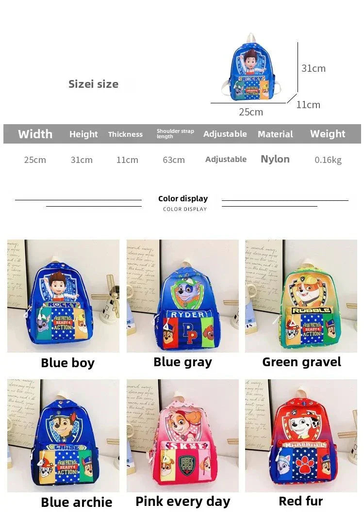 Children School Bag Original Cute Dogs Fashion Boy Girl Backpack Kids Kindergarten Backpacks Chase Skye Baby Gift