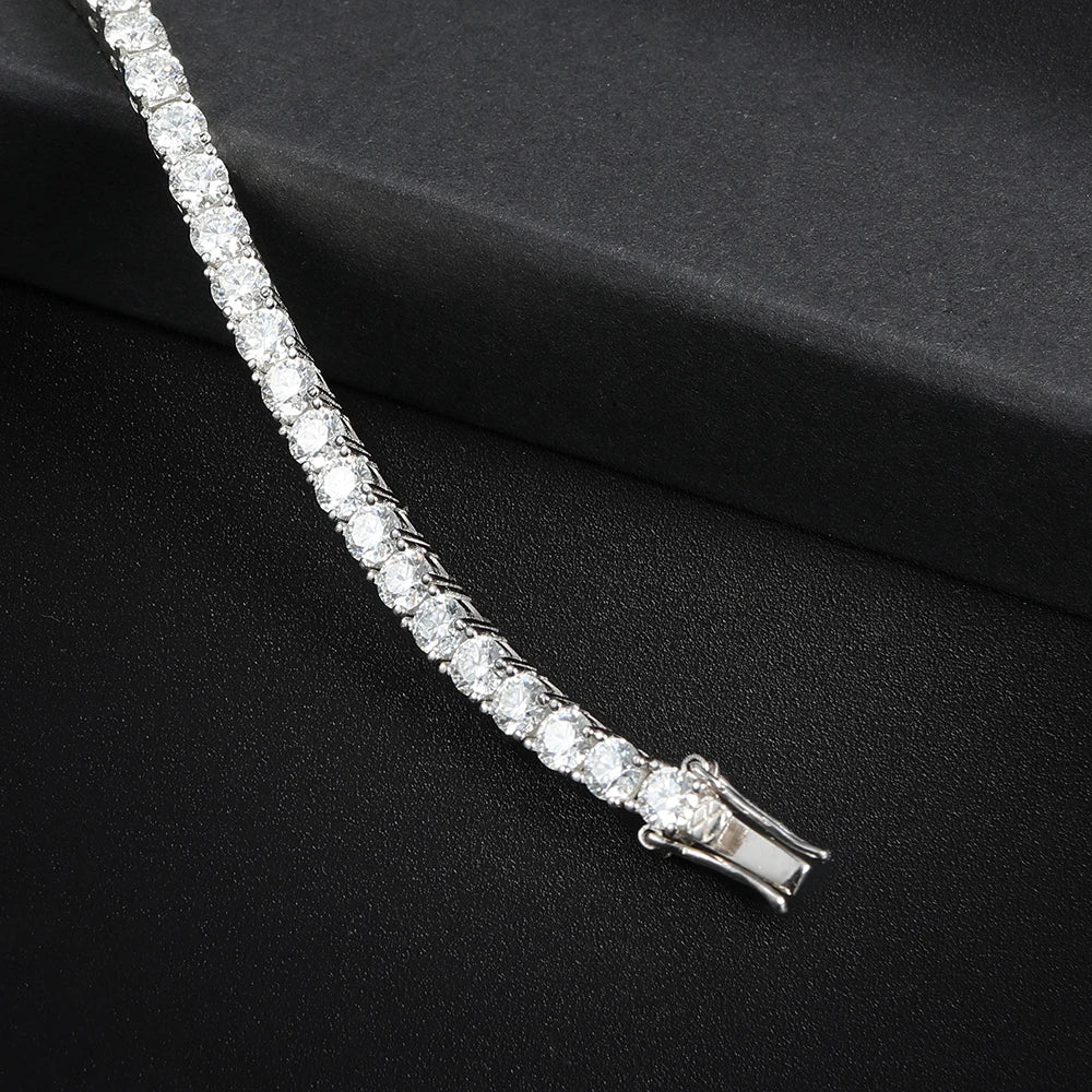 5mm Moissanite Tennis Bracelet Necklace For Women 925 Sterling Silver D VVS1 Lab Diamond with GRA Certificate Jewelry