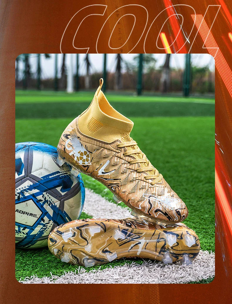 Professional Adult Men's Breathable Football Shoes With Long Studs Wear-Resistant Anti Slip